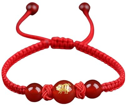 SLXLYH Bracelet cordon rouge serpent chinois réglable bijoux porte-bonheur corde tressée bracelet convient pour les femmes et les hommes cadeau