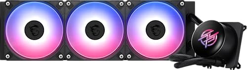 MSI MPG CORELIQUID P13 360 Watercooling AIO - Base en cuivre sans vis et à surface plane, conception améliorée des canaux d'eau, ARGB GEN2, CycloBlade 9, radiateur Split-Flow, roulement rifle