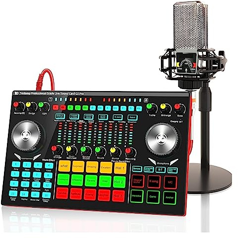 Soundkarten-Kit, Soundkarte for Live-Streaming, G5 Pro Live-Soundkarte und Mikrofon-Podcast-Ausrüstungspaket, All-in-One-Kit
