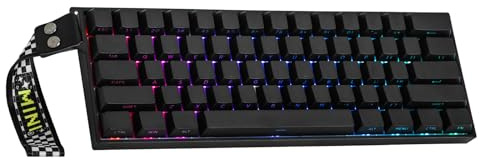 MechLands Aula Mini60 HE PRO - Tastiera senza fili con effetto hall, 4000 mAh, SOCD & DKS, tastiera magnetica da gioco, azionamento regolabile, query 8K, RGB, attenuazione del rumore (nero)