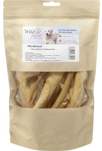Wild & Fein Pferdehaut - 150 g - natürlicher Kausnack für Hunde