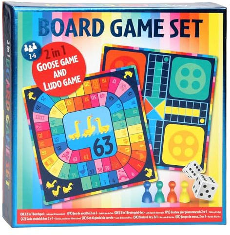 Wins Holland Brettspiel Kinderspiel 2in1 Gänsebrett und Ludo Set