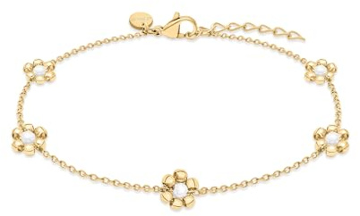 s.Oliver Damen Schmuck – Halsketten, Armbänder & Fußketten mit Blumenanhängern in verschiedenen Farben
