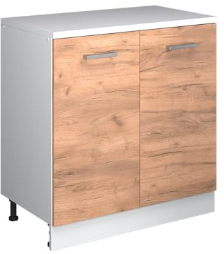 Vicco Erweiterungsschrank Rion, Goldkraft Eiche/Weiß, 80 x 46 cm ohne Schräge mit 2 Türen, kombinierbar mit Rion Dachschrägenschränken und Schrankmodulen