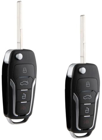 2X Remote Key Fob Flip Style High Security Upgrade Replacement for 2012 2013 2014 2015 2016 2017 2018 2019 2020 2021 2022 2023 2024 Ford Escape Focus C-Max (OUCD6000022 164-R8046)