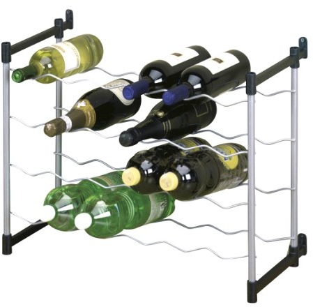 Metaltex Weinregal, Metall, Grau, Für 24 Flaschen