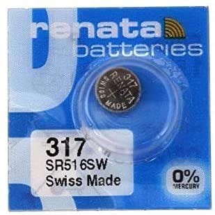 1 x Renata 317 Watch 1.5V Battery Swiss Made SR516SW Silver Oxide Cell