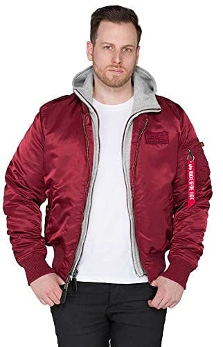ALPHA INDUSTRIES Herren MA-1 D-Tec Bomberjacke, Burgundy, XXL