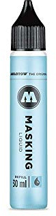 Molotow Masking Liquide Refill (Nachfüllflasche mit Maskierflüssigkeit, 30 ml, rückstandslos entfernbar, für fast alle Untergründe) blau abgetönt, 1 Stück