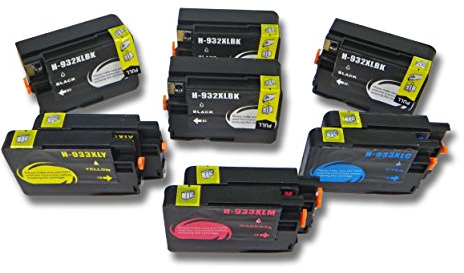 vhbw 10x Tintenpatronen kompatibel mit HP Officejet 6600 E-All-IN-ONE, 6700 Premium, 6100 eprinter, 7110 Drucker + Chip (Kompatibel)