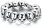 JewelryWe Gothic Totenkopf Armband Herren: Silber Edelstahl Vintage Punk Schädel Link Armkette Armreif groß schwer breit Biker Skull Kettenarmband Armschmuck Halloween Schmuck Geschenk