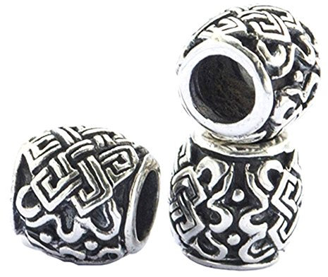 Battle-Merchant Bartperle/Perle für Dreadlocks/Schmuckperle mit keltischem Knoten aus Silber Innendurchmesser 4mm