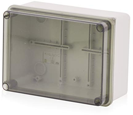 Aufputz Installationsgehäuse, Abzweigkasten Kunststoffgehäuse mit Schraube | 150x110x70mm | IP65 | Transparenter Deckel Verteilerkasten Leergehäuse Industriegehäuse, Abzweigdose, Schaltschrank