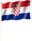 Stockflagge/Stockfahne KROATIEN Flagge/Fahne ca. 30 x 45 cm mit ca. 60cm Stab/Stock