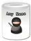 Personalisiertes Geschenk – Ninja Spardose (Icon Design Thema, weiß) – alle Nachricht/Name auf Ihre einzigartige