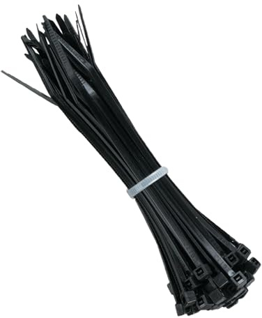 KafTon Pack of 100 Black Cable Zip Ties,UL Nylon, Perfect for PC, Bicycle Tie Wrap DIY Home Wire Vegetable Garden Office (140mm x 3.6mm) Black