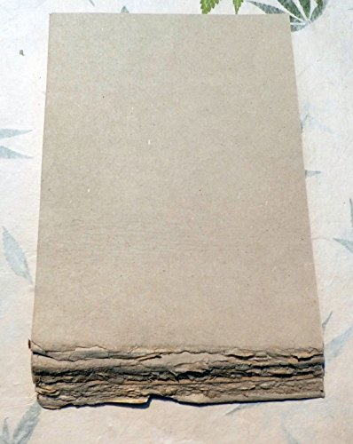paperfreak: unser UrPapier: HANFpapier 1seitiger Büttenrand schwere Qualität '100gr`Schreibpapier Briefpapier handgeschöpft A4 40 Bogen Bund - hemp paper