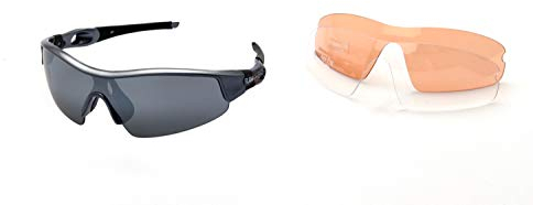 Ravs Kontrastverstärkte Sportbrille Sonnenbrille - Kitesurfbrille Radbrille Bergbrille Schutzbrille Unisex inkl. 3 Wechselgläser !