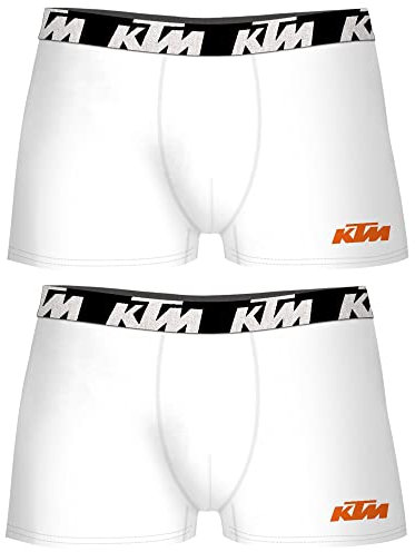 KTM by Freegun Boxershorts für Herren Unterwäsche Pant Men´s Boxer 6 er Pack, Farbe:White, Bekleidungsgröße:L