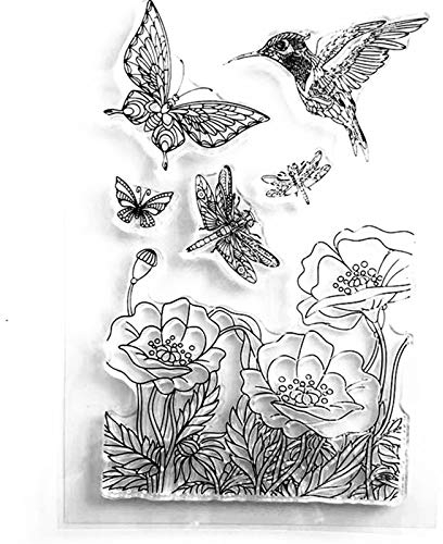 arriettycraft Lotusblüten, Blätter, Libelle, Schmetterling, Kolibri, transparente Stempel für Kartenherstellung, Dekoration, klare Stempel und DIY, Scrapbooking, Basteln