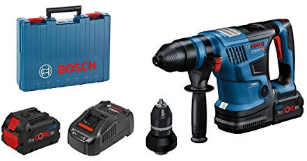Bosch Professional BITURBO GBH 18V-34 CF Cordless Rotary Hammer (w. SDS Plus Quick-Change Chuck, 5.8 J, incl. Bluetooth Module, 2 x 8.0 Ah ProCORE18V Battery, GAL 1880 CV Charger, in Carrying case)