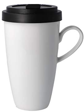 Kaffee to go mit Henkel und Deckel weiß 500ml Goebel Porzellan