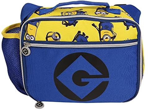 Popgear Minions Characters Lunch Box, Kids, One Size, Yellow/Blue, Official Merchandise