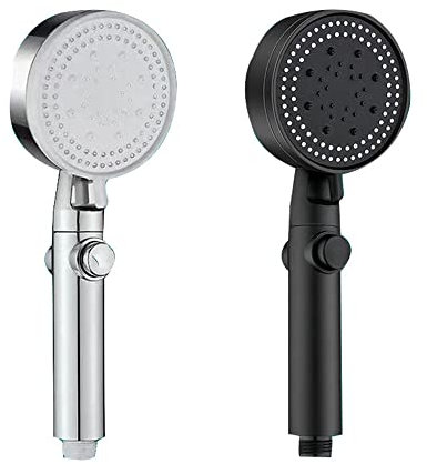 Throushine Migneaux Pommeau de douche multifonctionnel à haute pression (Argent)
