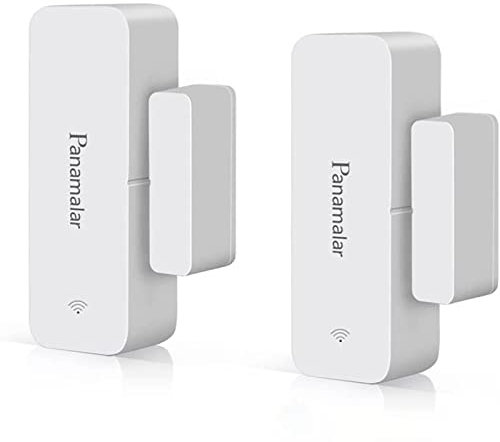 Panamalar,Sensore di allarme per porte e finestre, wireless, a basso consumo energetico, compatibile con Alexa/Google, finestre e armadi, appartamenti e uffici (2 pezzi)