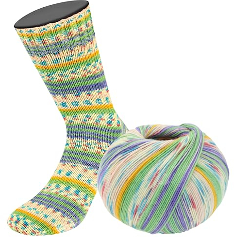 LANA GROSSA Meilenweit Seta | Sockengarn mit Seidenanteil, waschmaschinenfest | Handstrickgarn 55% Schurwolle (Merino), Polyamid, & Seide | 100g Wolle zum Stricken & Häkeln | 400m Garn FB3163