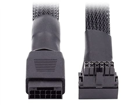 CY 12VHPWR ATX3.0 PCI-E 5.0 Power Modular Cable Male to Female Down Angled 90 Degree Extension 17cm Compatible for 3080 3090TI PSU 16Pin