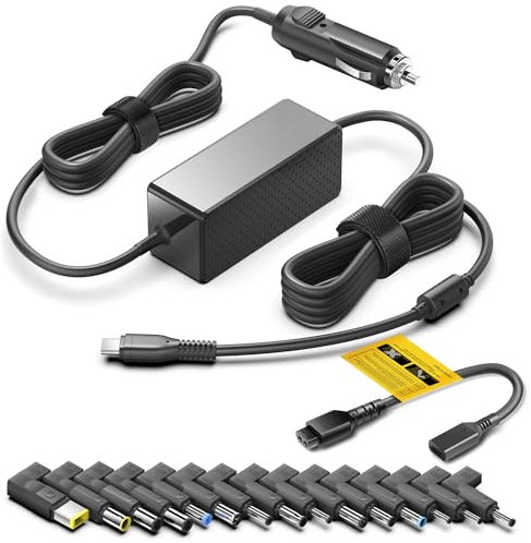 TAIFU 100W 12V-24V USB C a DC Laptop Plug Alimentatore per Lenovo HP Acer ASUS Sony Toshiba Fujitsu Dell IBM Samsung Huawei LG Tipo C Notebook Caricabatteria da Auto Universale per Accendisigari