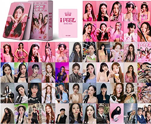 GUNBAK Kpop Fotokarten (55 Stück, 5,5 x 8,5 cm, Rosa) I-DLE I FEEL Lomo Fotokarten (Queen) Geschenk für Fans