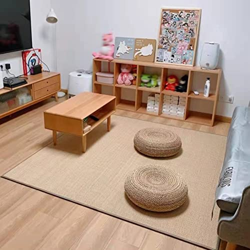 Natürlicher Bambusteppich, rutschfeste Unterseite, atmungsaktiver Wohnzimmerteppich, verdickte, kollisionssichere Kinderbalkonstudie, japanische Bodenmatte, Farbe: Natur, Größe: 1,5 cm – 140 x 200 c