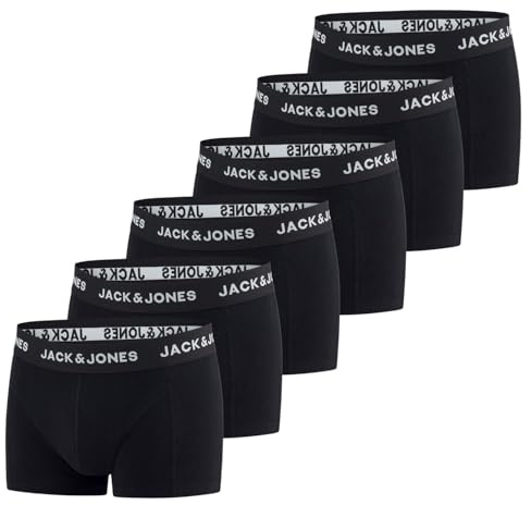 JACK & JONES Boxershorts Herren 6er Pack Basic Trunks Boxer Stretch Unterhosen Unterwäsche Retroshorts Set Baumwolle Schwarz Rot Grün Blau Grau S M L XL XXL 3XL 4XL 5XL 6XL 7XL 8XL