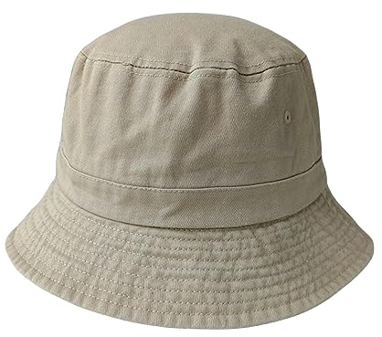 TEideaFischerhut Oversized Hut, Unisex, Passt Big Head Größe, Baumwolle Vintage Eimer Hut, Outdoor Angeln Hut-Khaki-XXL 63-64Cm