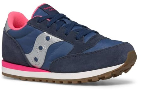 Saucony Jazz Original, Scarpe da Ginnastica Unisex - Bambini e Ragazzi, Navy Argento Rosa, 33.5 EU