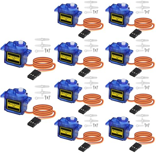 10PCS 9G Micro Servo Motor,Micro Servo Motor 9G,9G Micro Servo Motor Kit für RC Roboter Arm/Hand/Walking Helikopter Flugzeug Auto Boot Steuerung mit Kabel Mini Servos Arduino Project