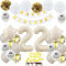 Geburtstagsdeko 22 Beige Gold, Luftballons 22 Geburtstag Frau Mann, Deko 22. Geburtstag Luftballons, Beige 22. Geburtstag Dekorationen, Sandweiß 22 Jahre Geburtstagsdeko, Luftballon 22 Beige