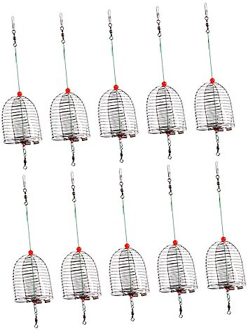 Happyyami 10 Stk Köderkäfig aus Metall angel futterkorb angelfutter angeln zubehör angelzubehör Angelköder Fangkäfig Angelfalle Käfig Rostfreier Stahl Karpfen Angelausrüstung Zubringer