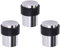 HANDLEZONE® 3 Pack Floor Mounted Door Stop 30mm x 40mm, Collared with Rubber Buffer Stopper, Concealed Fixing - Satin Stainless Steel