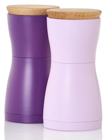 AdHoc MP124 Set Pfeffer- und Salzmühle Twin, CeraCut® Keramik Mahlwerk, dark purple&light purple