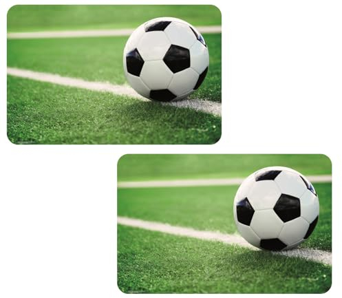 Une 2 Stück Kompatibel zu Fussball Football Tischunterlage Platzdeckchen Malunterlage Knetunterlage Eßunterlage (Grün Set Nr. 1), FB123456