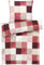 Pure Label Karierte Bettwäsche 135x200 cm mit einem Kissenbezug 80x80 cm - Traumhaft weiches Bettwäsche-Sets 135 x 200 cm in rot aus 100% Baumwolle mit YKK Reißverschluss