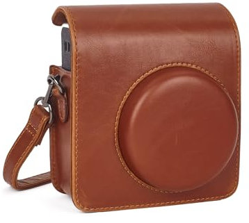 Riosin Instant Mini 40 Camera Protective Case for Fujifilm Instax Mini 40 Camera, Premium PU Leather Camera Bag Cover with Removable Adjustable Strap (Brown)