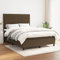Willood Boxspringbett mit Matratze Dunkelbraun 140x200 cm Stoff Vertikale Streifen Hohes Kopfteil