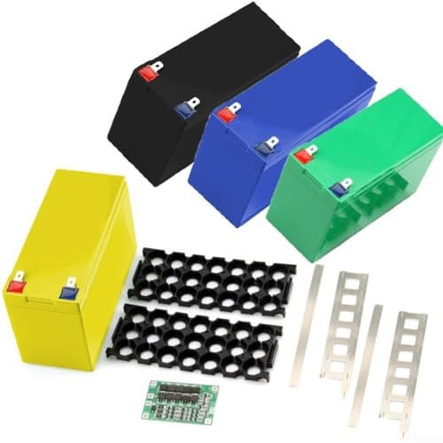 Battery Case Holder for 12V 7Ah, 3 7 Size, Fit 18 650 Cells, Empty Box, DIY Battery Pack (black)