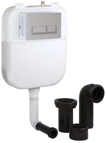 Milano Back to Wall Toilet WC Concealed Cistern Rectangular White Dual Flush Plate