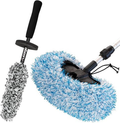 LICARGO Waschbox Set - 1x Premium Brush Cover - 1x Mikrofaser Felgenbürste extra dünn - für eine schonende Wäsche bis tief ins Felgenbett und ohne Kratzer - extra weiche & saugfähige Mikrofasern