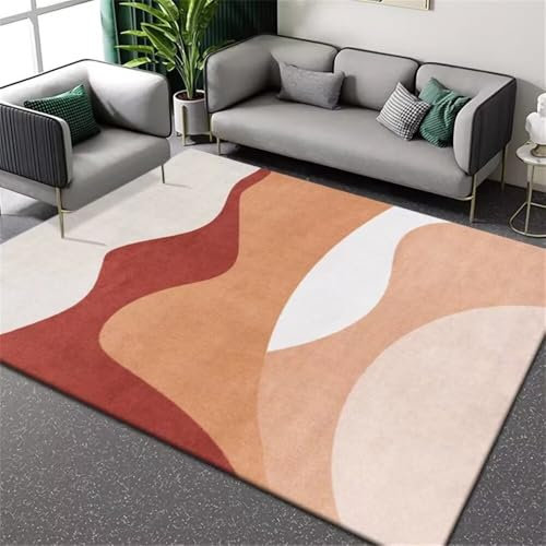 ROSURUG Dekoration Modern Kuschel Teppich Einfaches Musterdesign, Möbel, dekoratives Zubehör, schalldämmend und schmutzabweisend Fussmatte(rot 120X180CM)